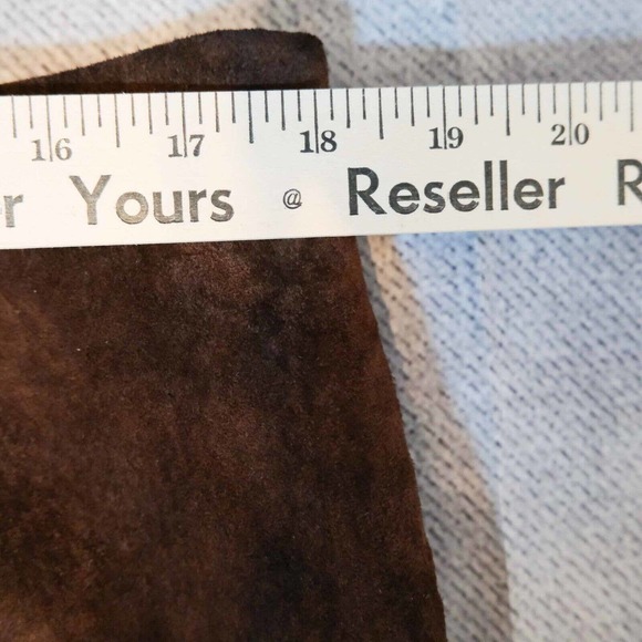 Garson Suede Womens Skirt 16 Knee Length Seems Fallcore Minimalist Casual Luxury - Picture 10 of 15